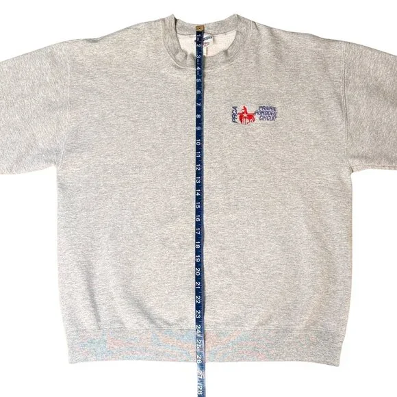 Retro 90's PRCA Prairie Pro Rodeo Circuit Gray Crewneck Sweatshirt Unisex Large - Picture 8 of 8